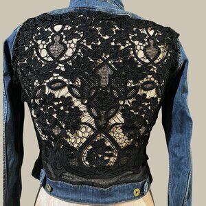 BLACK LACE JEAN JACKET